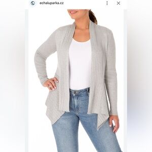 89th & Madison Light Gray Open Front Cardigan